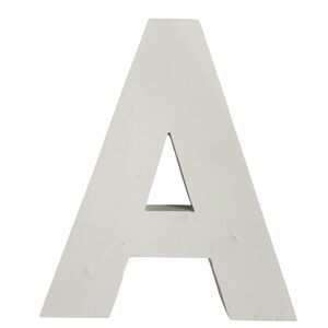 White Wooden Block Letter Initial A Minimalist Wall Shelf Decor